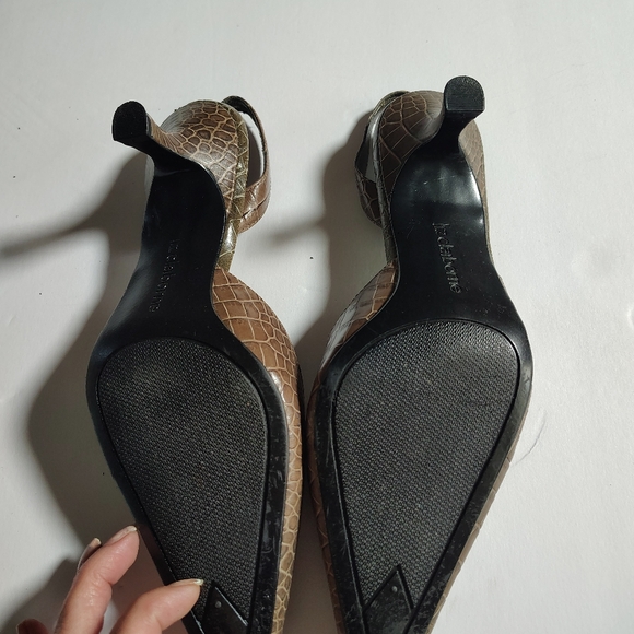 Liz Claiborne Brown Faux Snakeskin Vintage Heels Size 8 - Picture 6 of 9